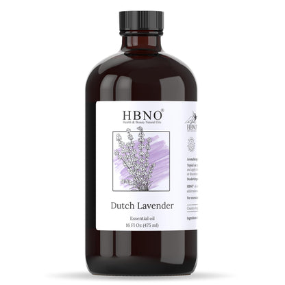 HBNO Lavender Dutch Oil - 16 oz (475 ml) Glass Bottle | Hexane-Free, Cruelty-Free