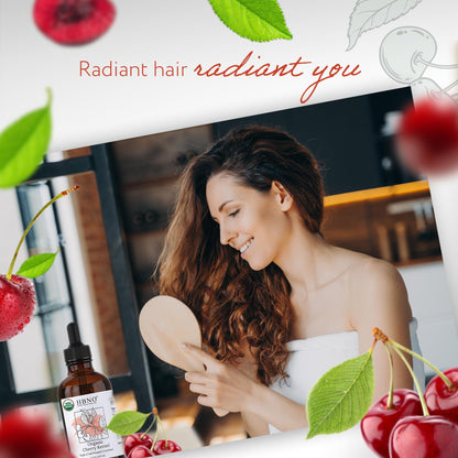 HBNO Organic Cherry Kernel Oil - 4 OZ | Cold-Pressed Carrier Oil for Skin, Hair & DIY