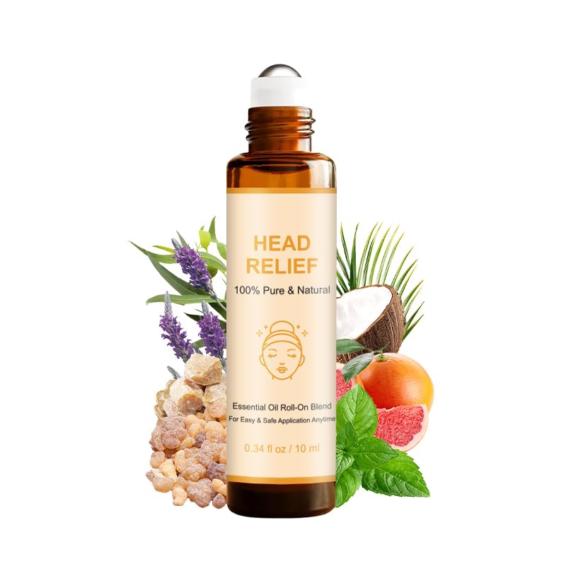 Head Care Essential Oils Roll On – Organic Eucalyptus, Peppermint & Lavender