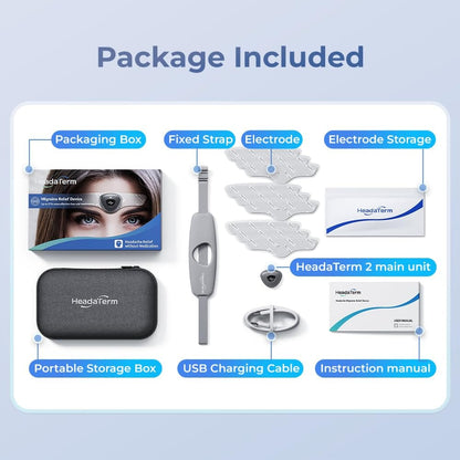 HeadaTerm-2 Migraine Relief Device – Drug-Free, Fast-Acting e-TNS Head Cap (2-Pack)