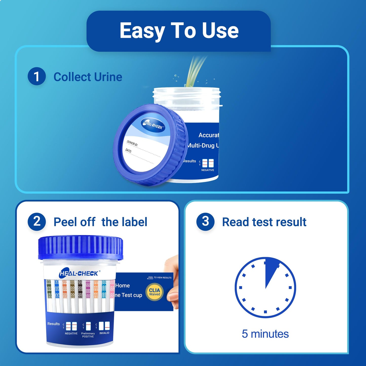 6 Pack 16-Panel Multi-Drug Urine Test Kit – HEAL-CHECK | At-Home Drug Test
