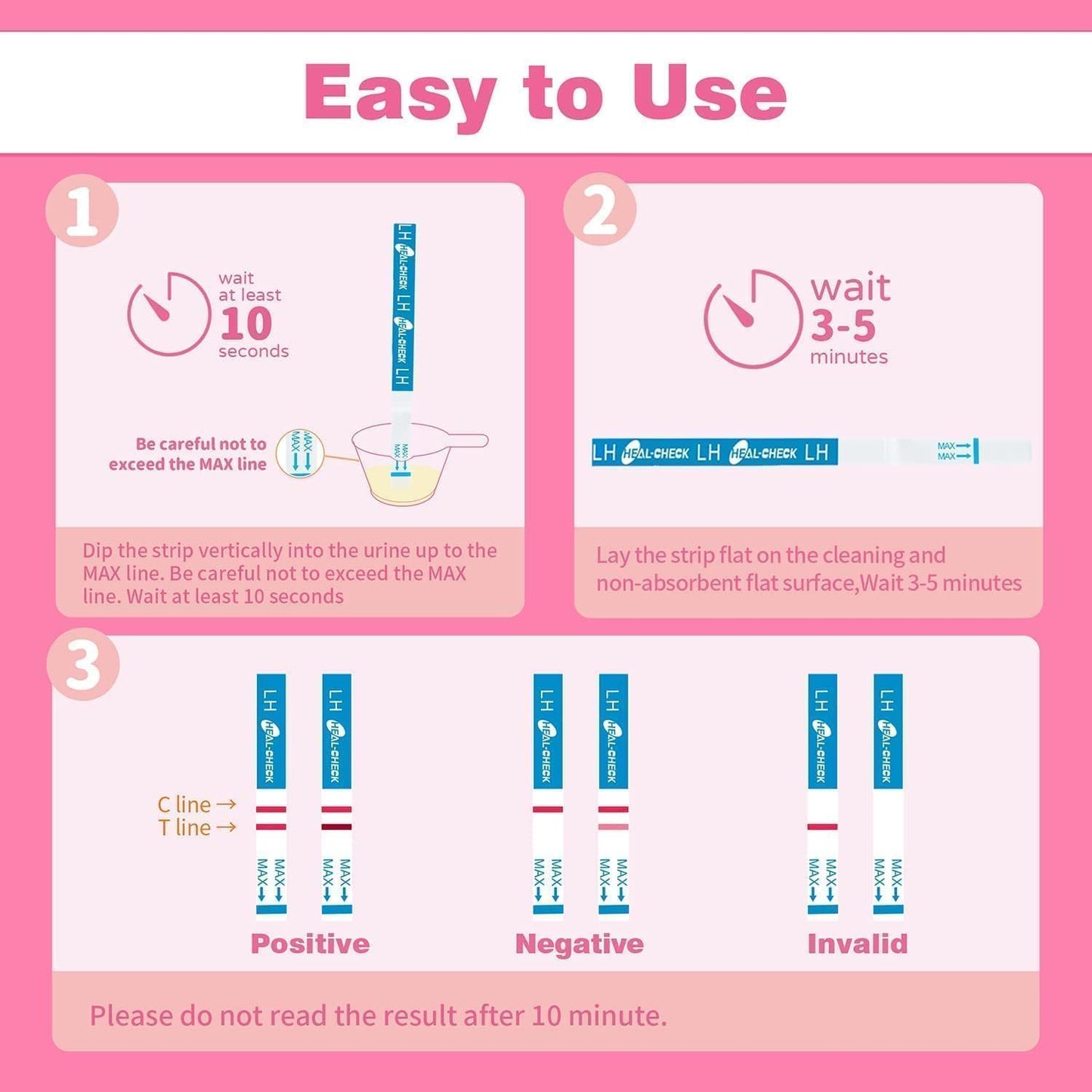 HEAL-CHECK 30 Count Ovulation Test Strips with Cups - Bulk LH Ovulation Predictor Kit