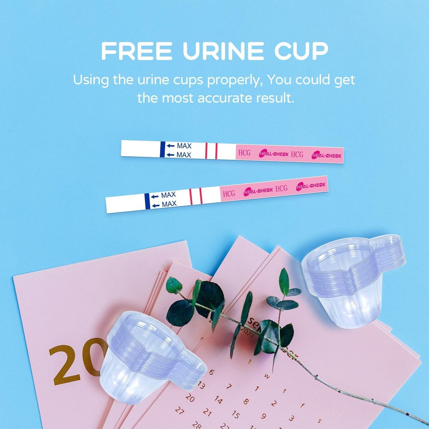 HEAL-CHECK Pregnancy Tests with Cup – Bulk 25 Count, 99% Accuracy