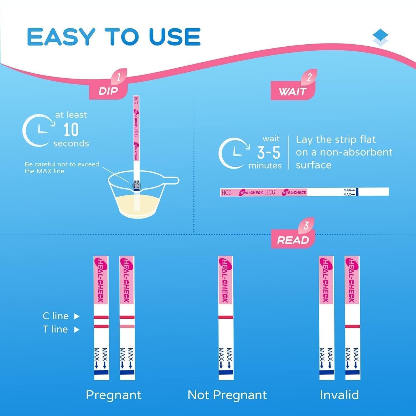HEAL-CHECK Pregnancy Tests with Cup – Bulk 25 Count, 99% Accuracy