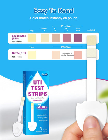 HEAL-CHECK 3 Pack UTI Test Strips – At-Home UTI Kit for Women & Men