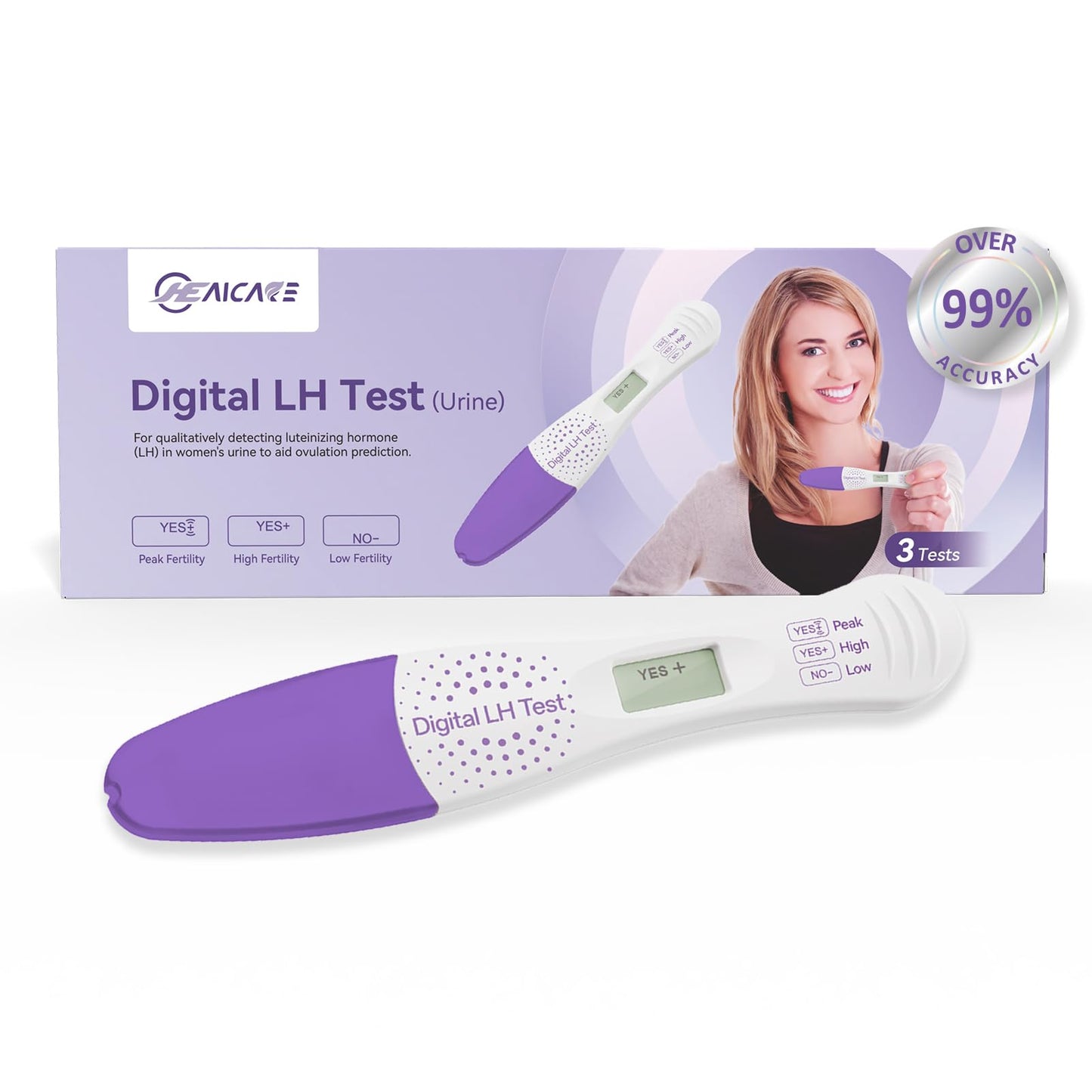 HealCare 99% Accurate Digital LH Test | At-Home Ovulation Kit - 3-Pack