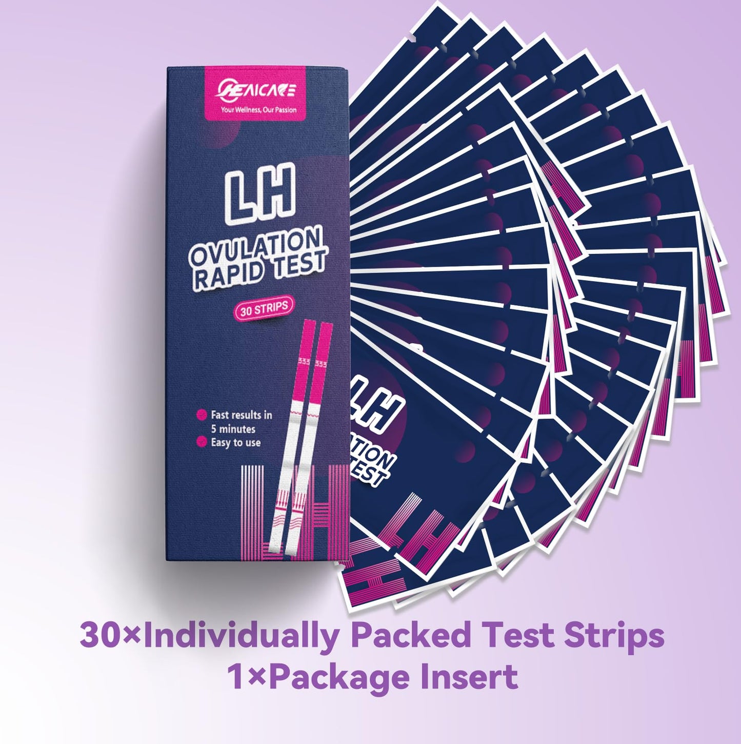HealCare Ovulation Test Strips – LH-30 Tests for Fertility & Hormone Health