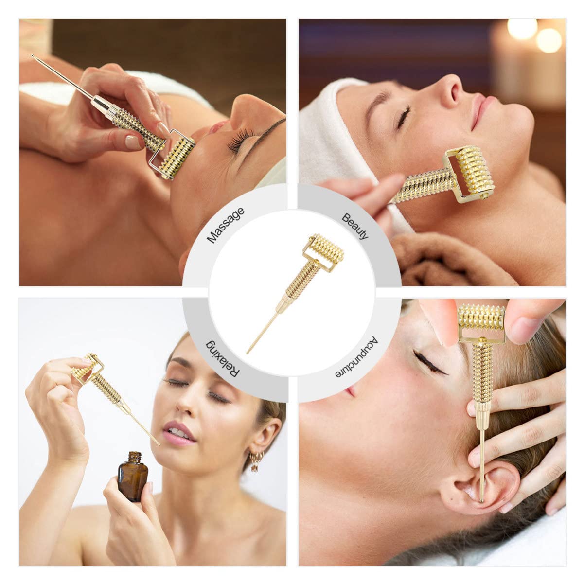 Healeved Roller Stick Copper Needle Ear Massager – Acupoint Spring Pen Probe