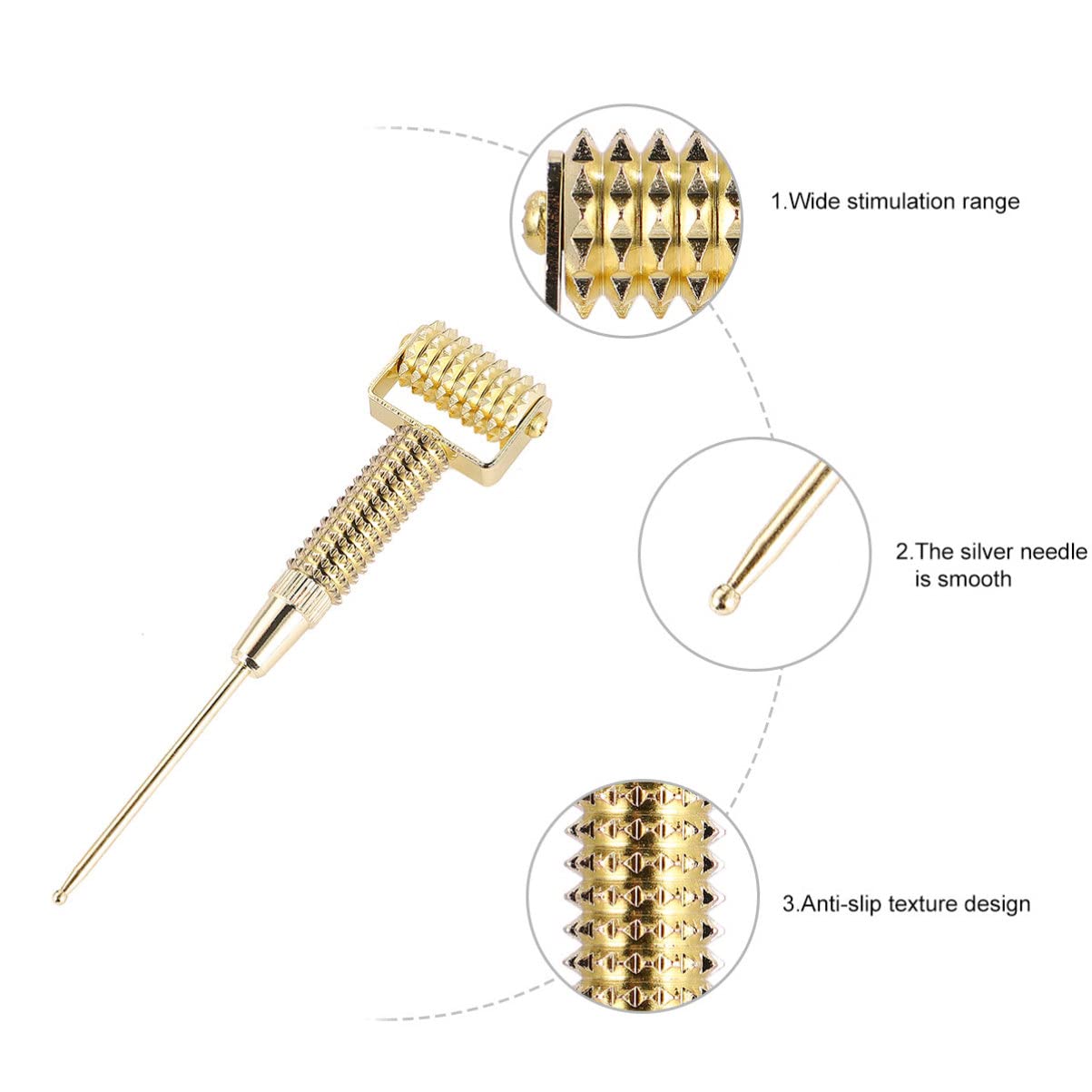 Healeved Roller Stick Copper Needle Ear Massager – Acupoint Spring Pen Probe