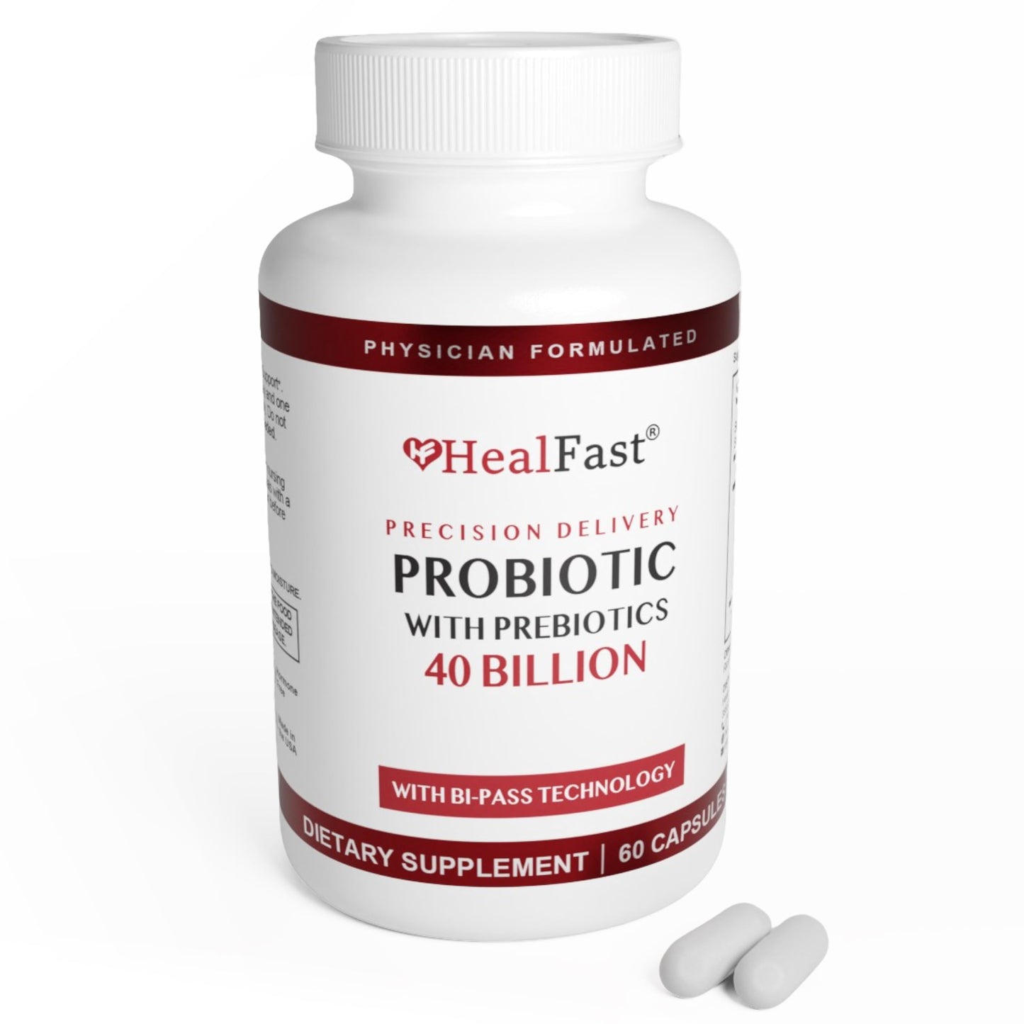HealFast Physician Formulated Probiotic - 40B CFU | Gut Health | Non-GMO & Vegan | 30 Day Supply