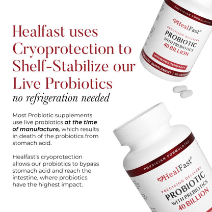 HealFast Physician Formulated Probiotic - 40B CFU | Gut Health | Non-GMO & Vegan | 30 Day Supply