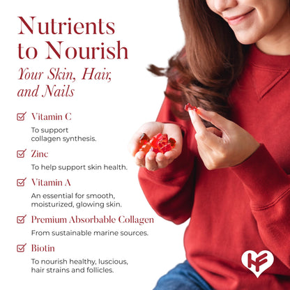 HealFast Rejuvenate Collagen Gummies – Biotin, Zinc & Vitamins (60 Count)