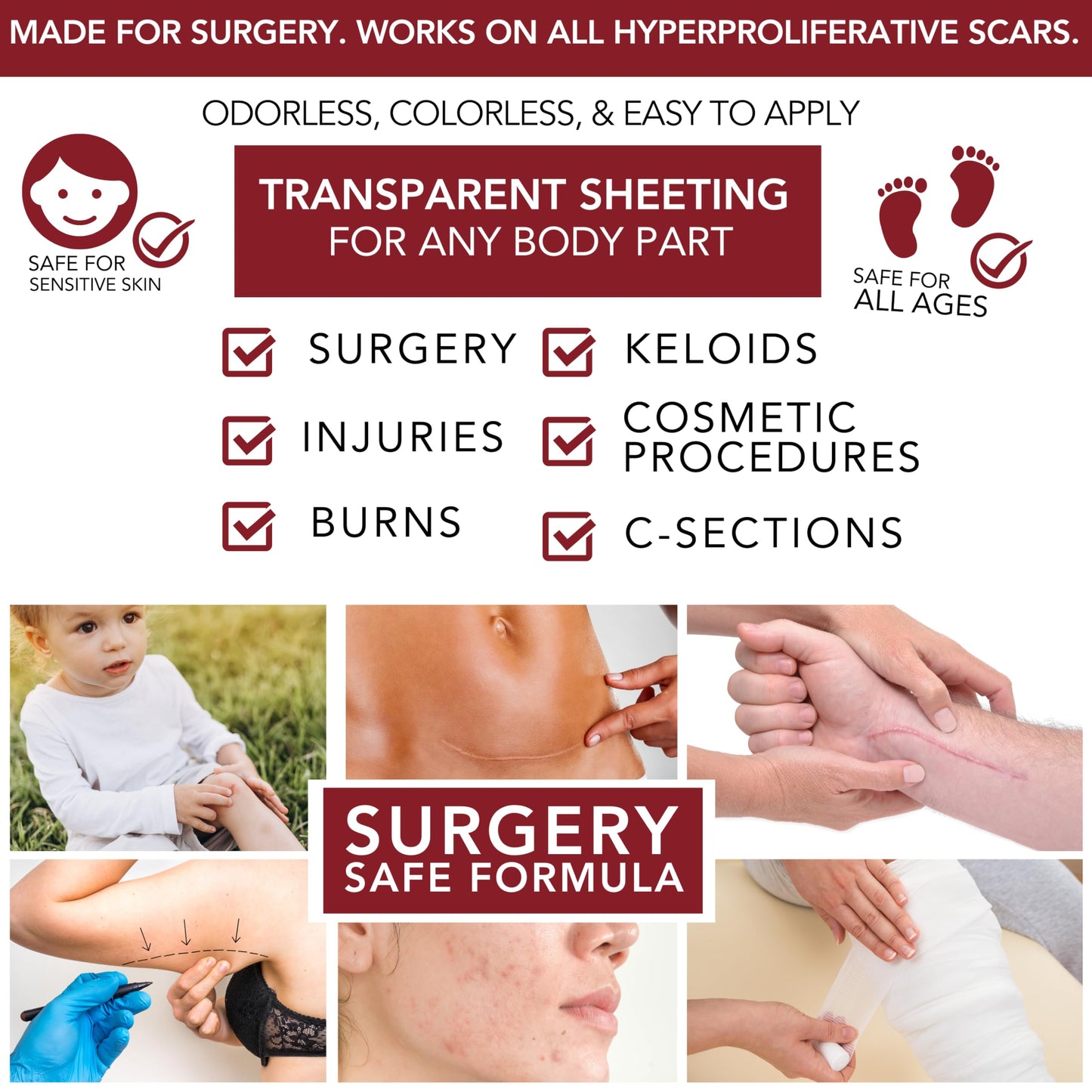 HealFast Physician-Formulated Silicone Scar Gel | Medical-Grade Crosspolymer Sheet for Face & Body