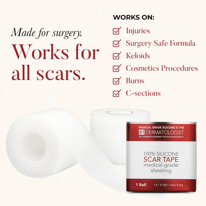 HealFast Physician Formulated Silicone Scar Sheets – Medical-Grade Tape for Surgery, C-Section & Keloids