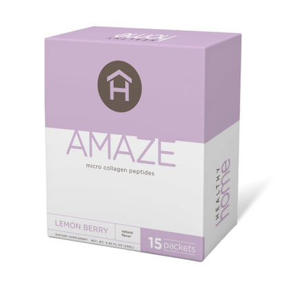 HEALHTY Home Amaze Collage Micro Collagen Peptides - Lemon Berry, 15 Servings, 1 Box | Skin, Hair & Joints