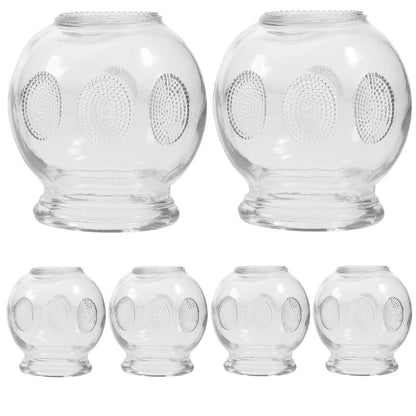 Healifty 6Pcs Glass Cupping Therapy Set – Vacuum Cupping for Massage & Fatigue Relief (No. 2)