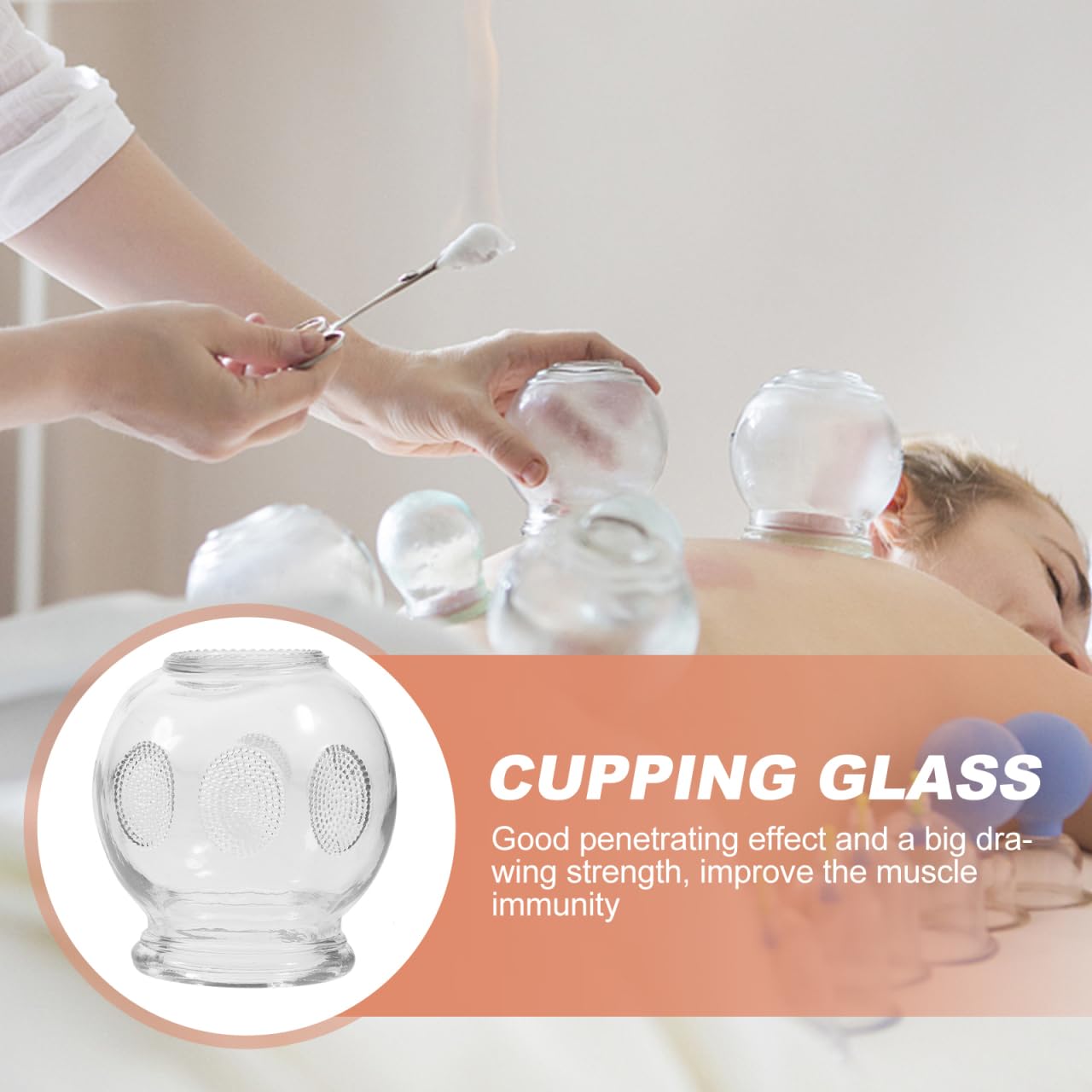 Healifty 6Pcs Glass Cupping Therapy Set – Vacuum Cupping for Massage & Fatigue Relief (No. 2)