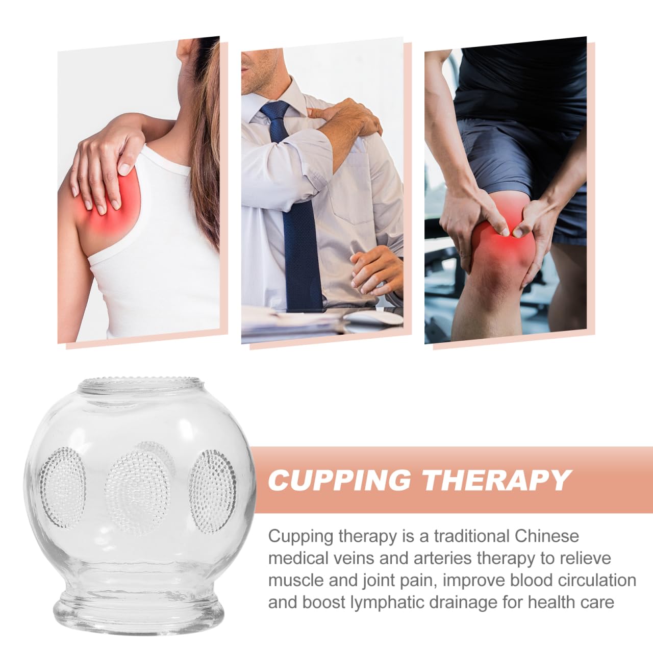 Healifty 6Pcs Glass Cupping Therapy Set – Vacuum Cupping for Massage & Fatigue Relief (No. 2)