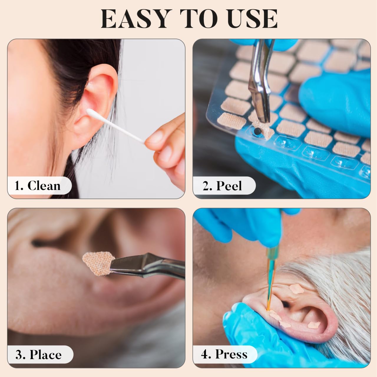Healifty 600 Magnetic Ear Seeds – Stainless Steel Ear Patches for Headache, Back Pain