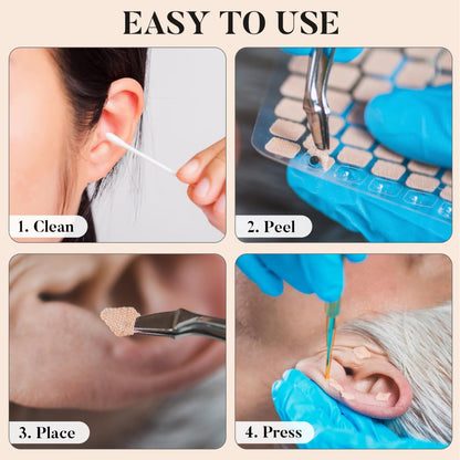 Healifty 600 Magnetic Ear Seeds – Stainless Steel Ear Patches for Headache, Back Pain