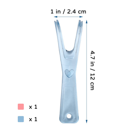 Healifty Dental Floss Holder - 2 Pack Reusable Floss Handles (Pink/Blue)