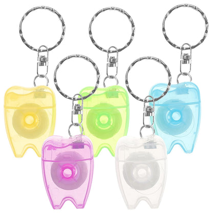 Healifty Dental Floss Mini Box with Keychain - 5 Pcs | Travel Floss Picks