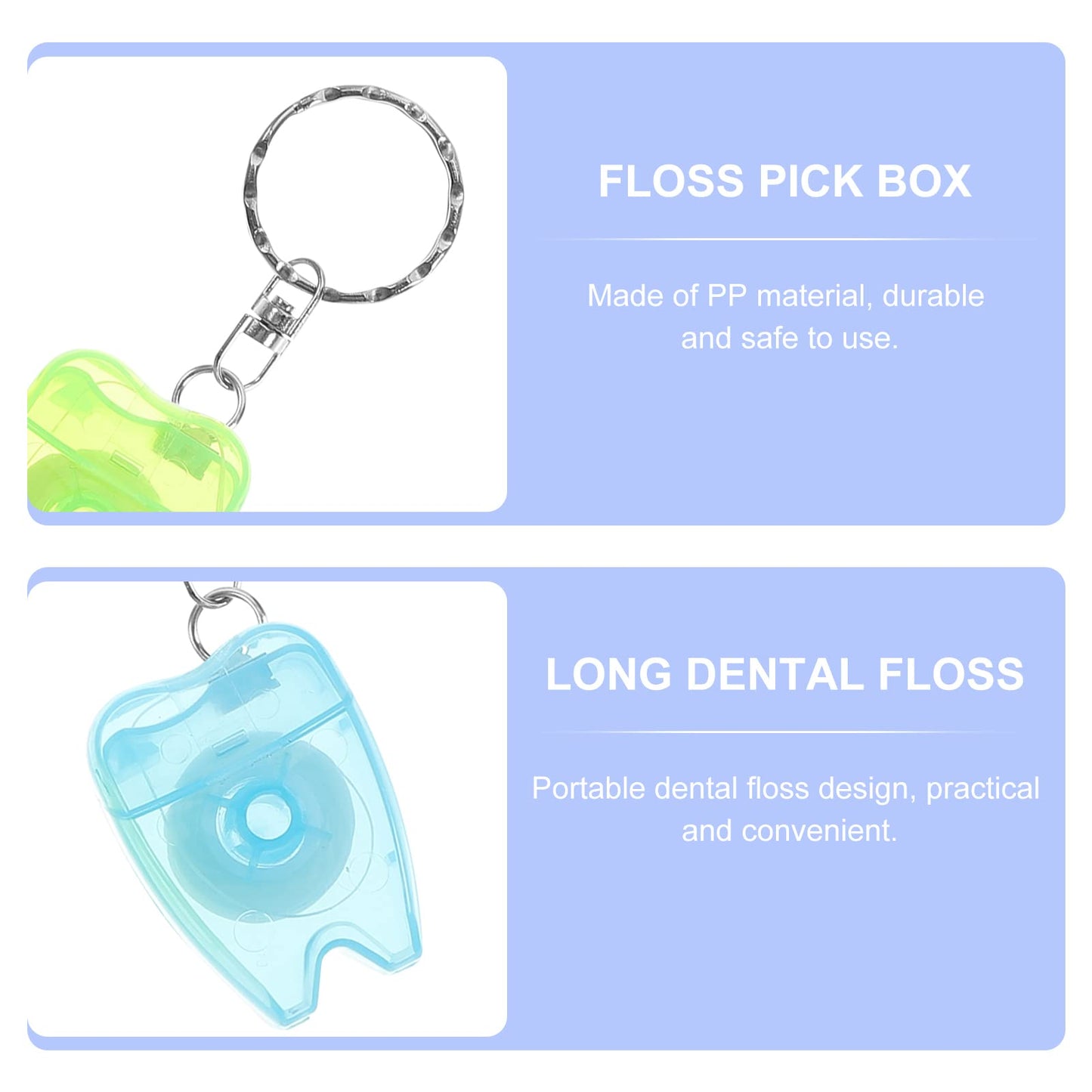 Healifty Dental Floss Mini Box with Keychain - 5 Pcs | Travel Floss Picks
