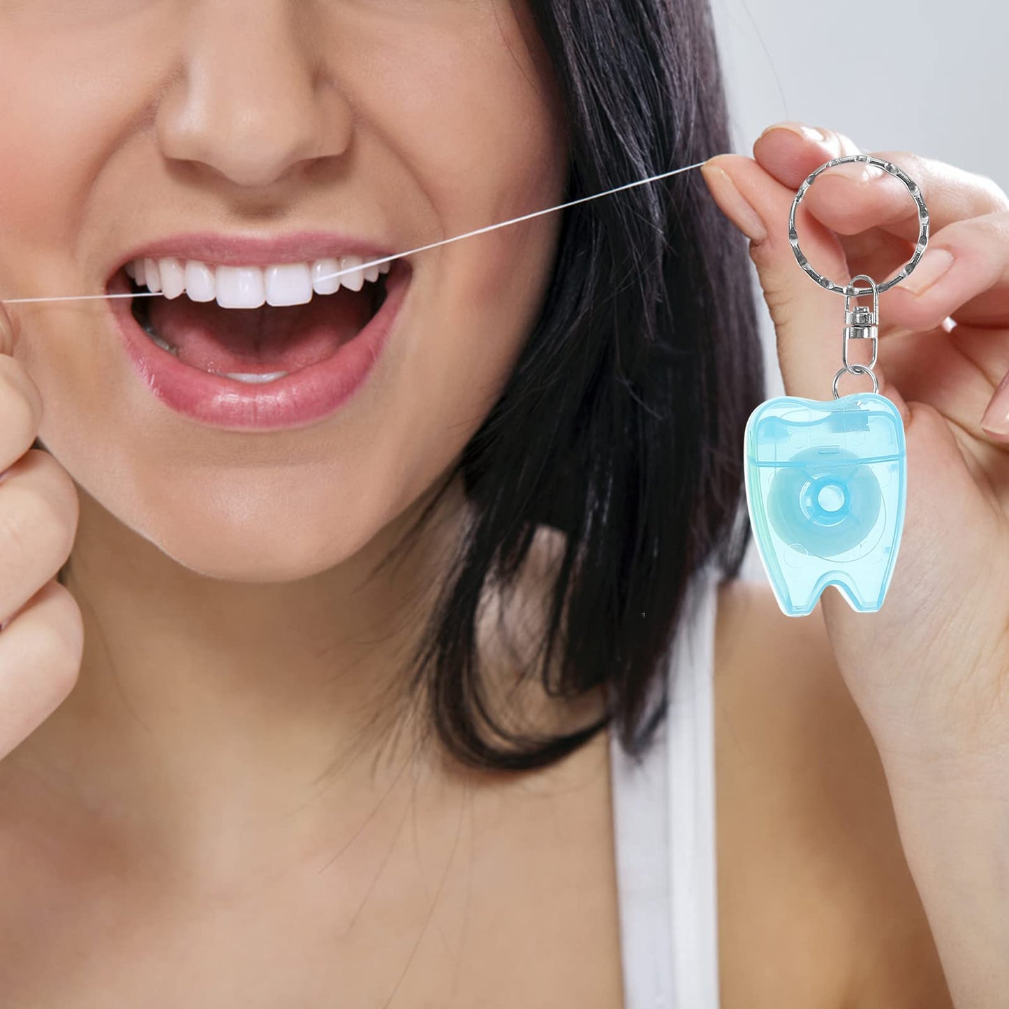 Healifty Dental Floss Mini Box with Keychain - 5 Pcs | Travel Floss Picks