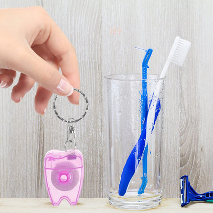 Healifty Dental Floss Mini Box with Keychain - 5 Pcs | Travel Floss Picks
