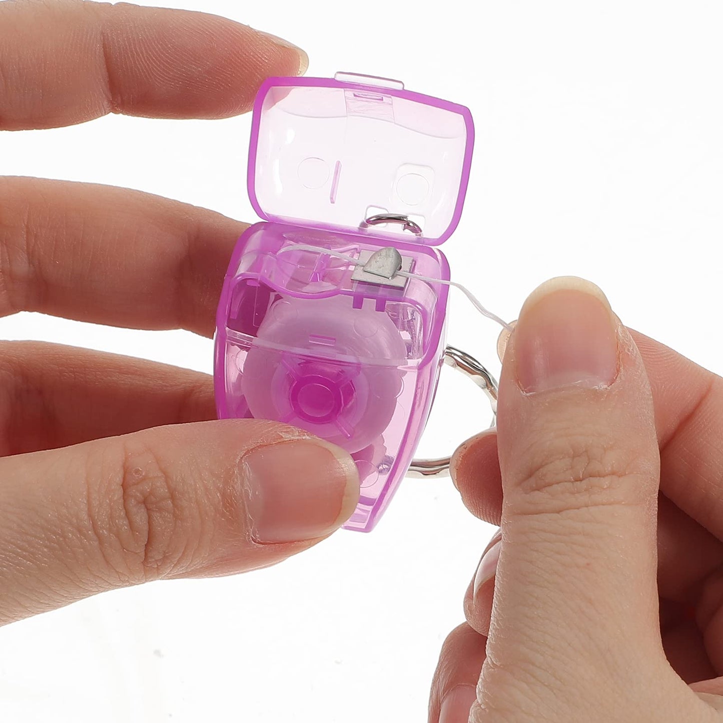 Healifty Dental Floss Mini Box with Keychain - 5 Pcs | Travel Floss Picks