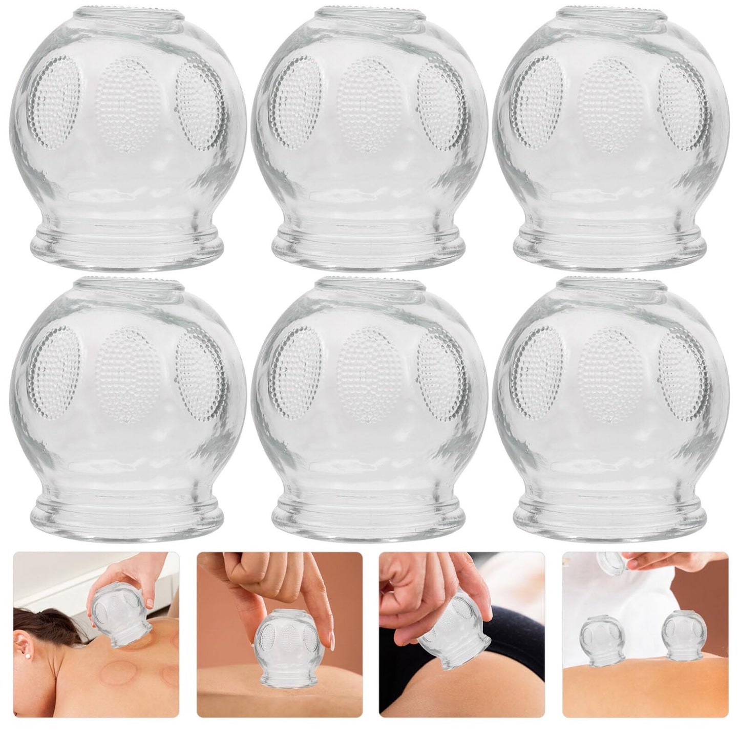 Healifty Glass Cupping Therapy Set – 6Pcs Vacuum Cupping for Massage & Fatigue Relief