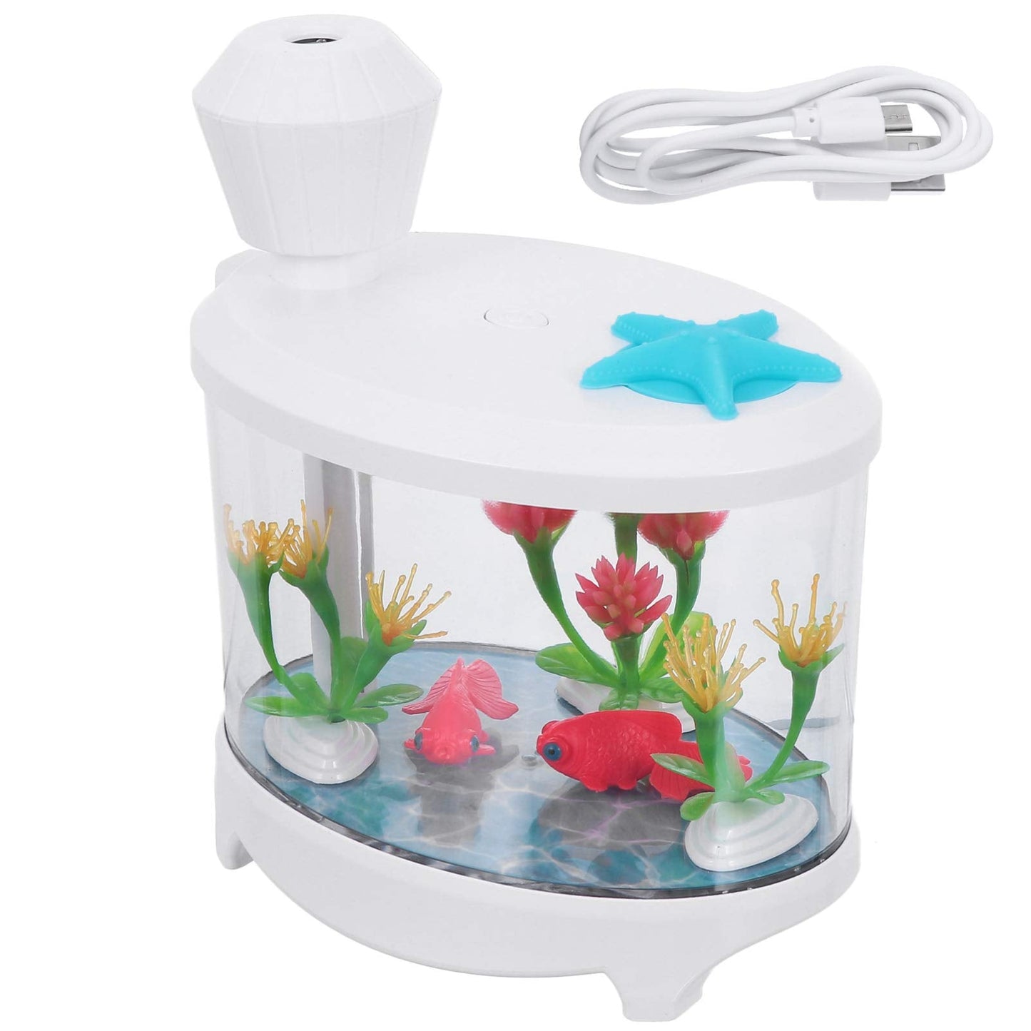 Healifty USB Humidifier – Cute Fish Tank Diffuser, Night Light & Desk Humidifier