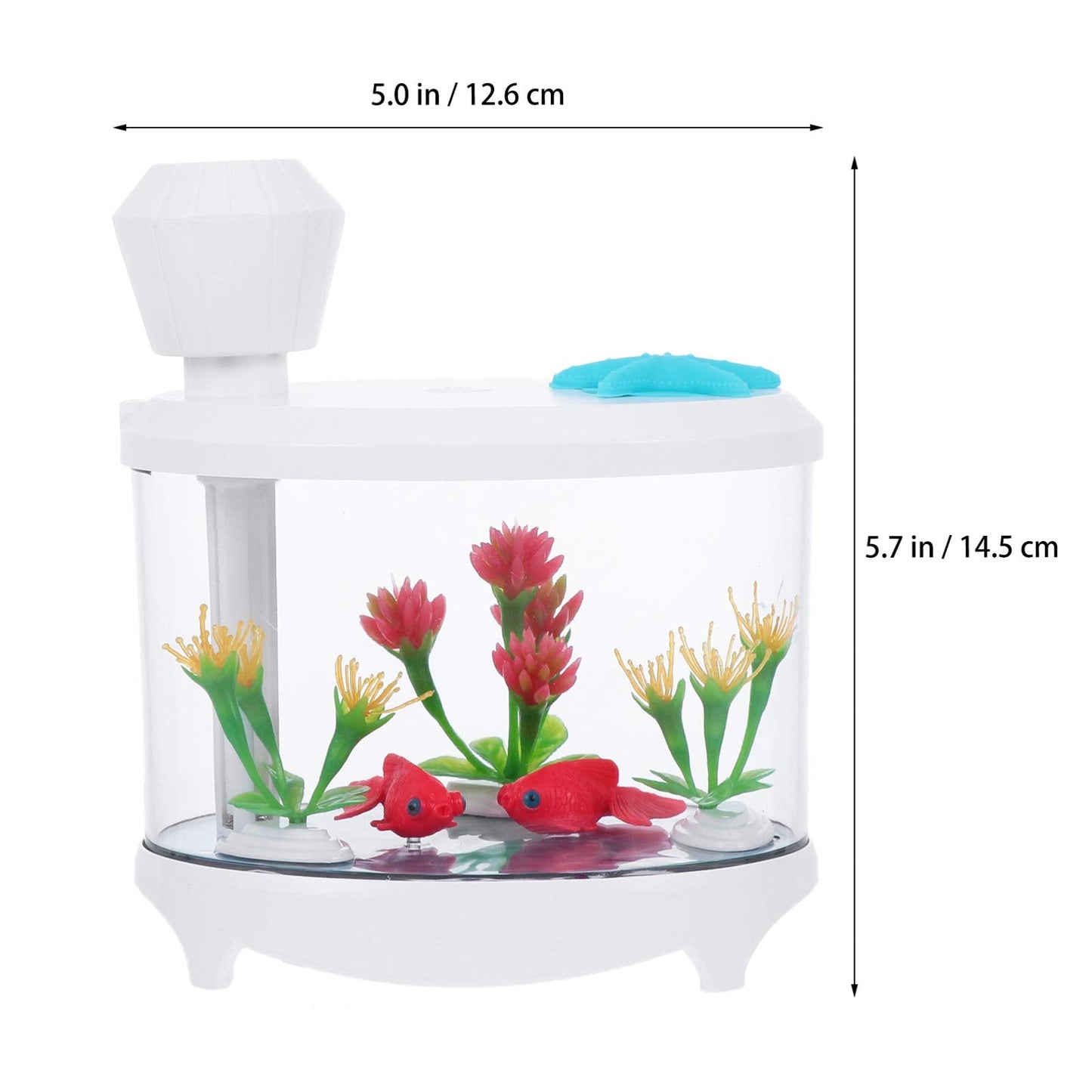 Healifty USB Humidifier – Cute Fish Tank Diffuser, Night Light & Desk Humidifier