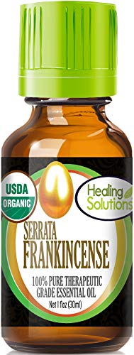 Healing Solutions Organic Frankincense Essential Oil 1 oz | Pure Frankincense for Skin & Face