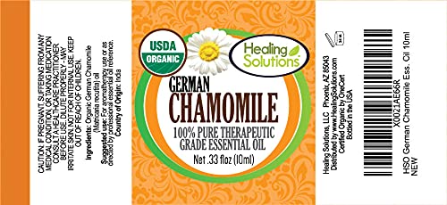 German Chamomile Essential Oil 0.33 oz (10 ml) – Organic | Healing Solutions