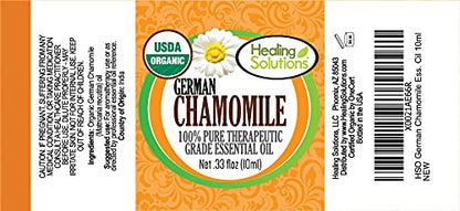 German Chamomile Essential Oil 0.33 oz (10 ml) – Organic | Healing Solutions