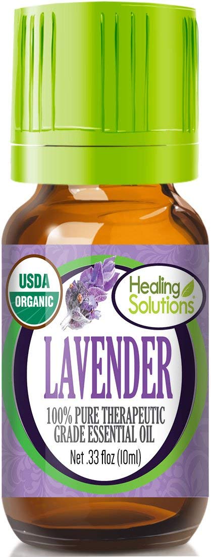 Healing Solutions Organic Lavender Essential Oil 10ml (0.33 fl oz) – Pure, USDA Organic, Therapeutic Grade