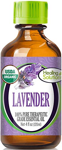 Healing Solutions Organic Lavender Essential Oil 4 oz (120 ml) – Pure & Undiluted