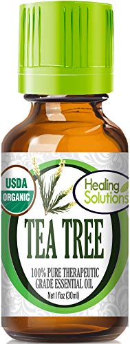 Healing Solutions Organic Tea Tree Essential Oil, 1 oz – Pure & Undiluted for Skin & Hair