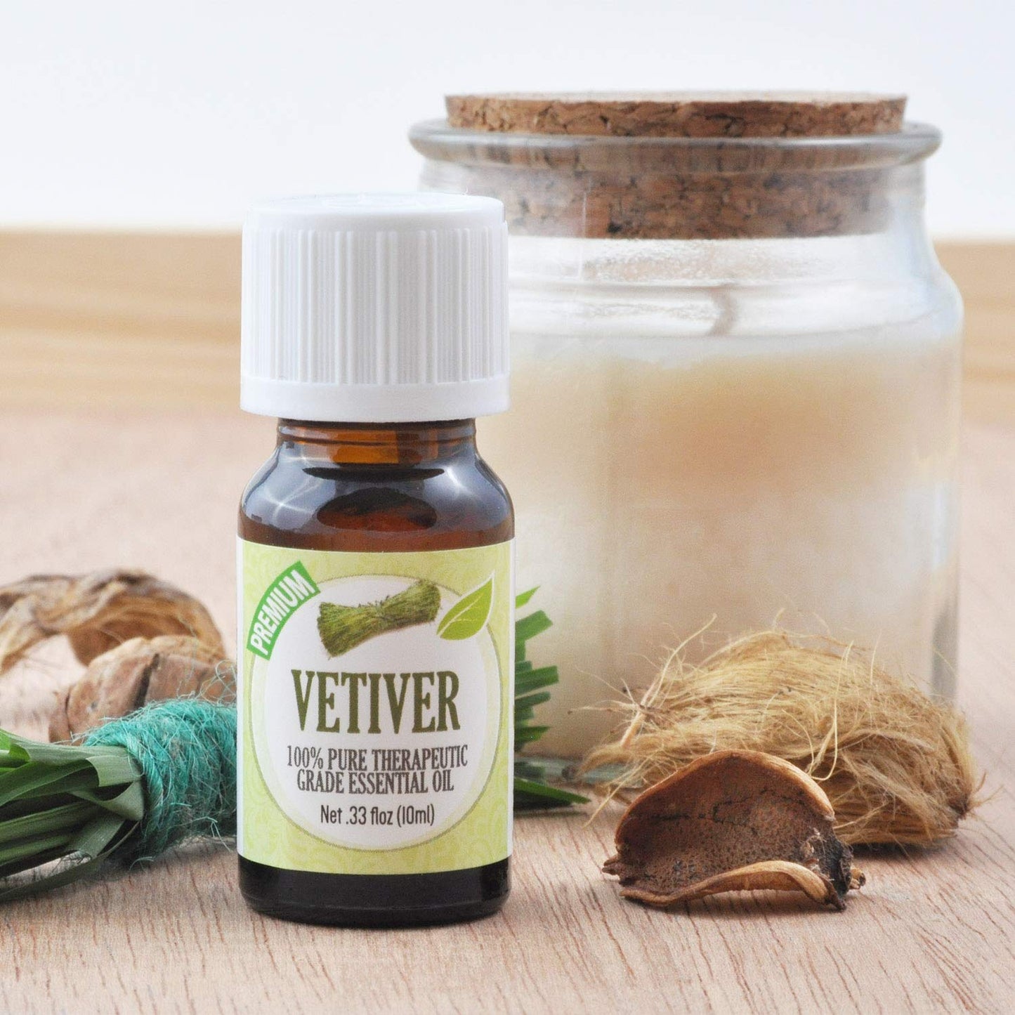 Healing Solutions Vetiver Essential Oil 0.33 oz (10 ml) – Organic, Pure, Therapeutic Grade