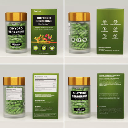 HealMeal Dihydroberberine – Organic Berberine with Cinnamon & RLA, 120 Caps