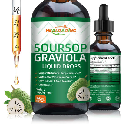 HEALOADING Soursop Bitters Drops - Organic Graviola Soursop Extract for Immune & Cell Support