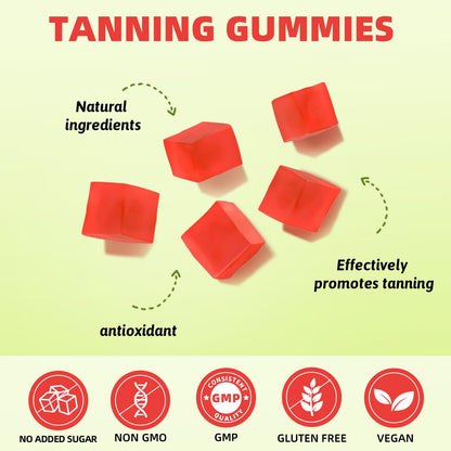 HEALOADING Tanning Gummies - Bronzing Supplement with Astaxanthin, Lycopene & Beta Carotene | Vegan & Non-GMO (30-Day)