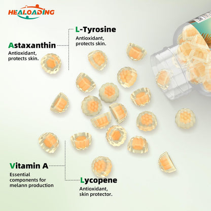 HEALOADING Tanning Gummies for Women – Daily Astaxanthin & Vitamin A for Natural Melanin Boost