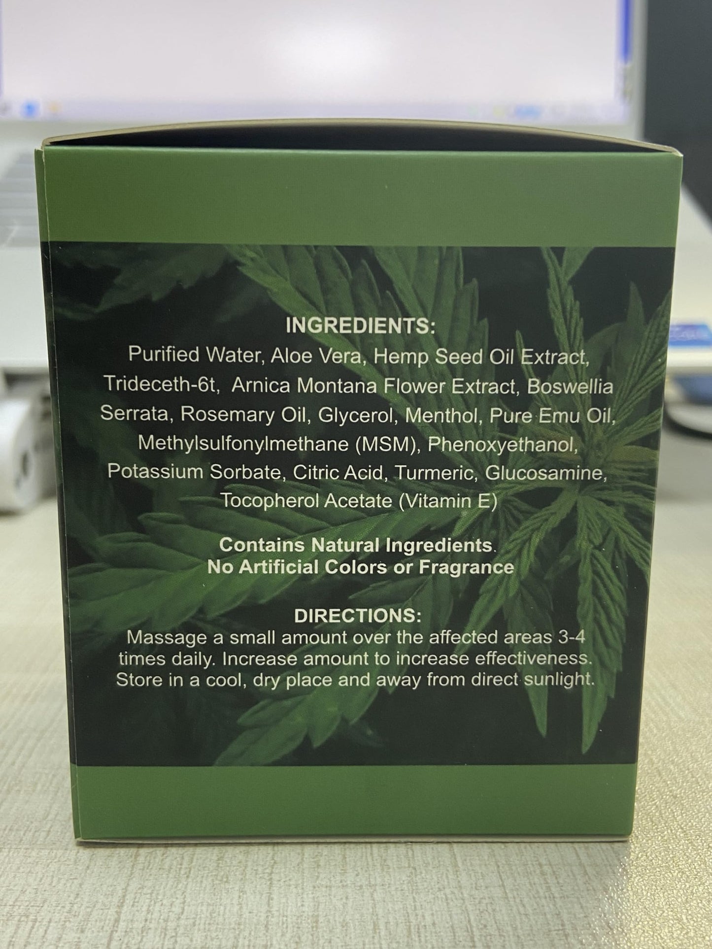 Healpark Hemp Cream 8.5 oz - Arnica, MSM, Turmeric & Menthol