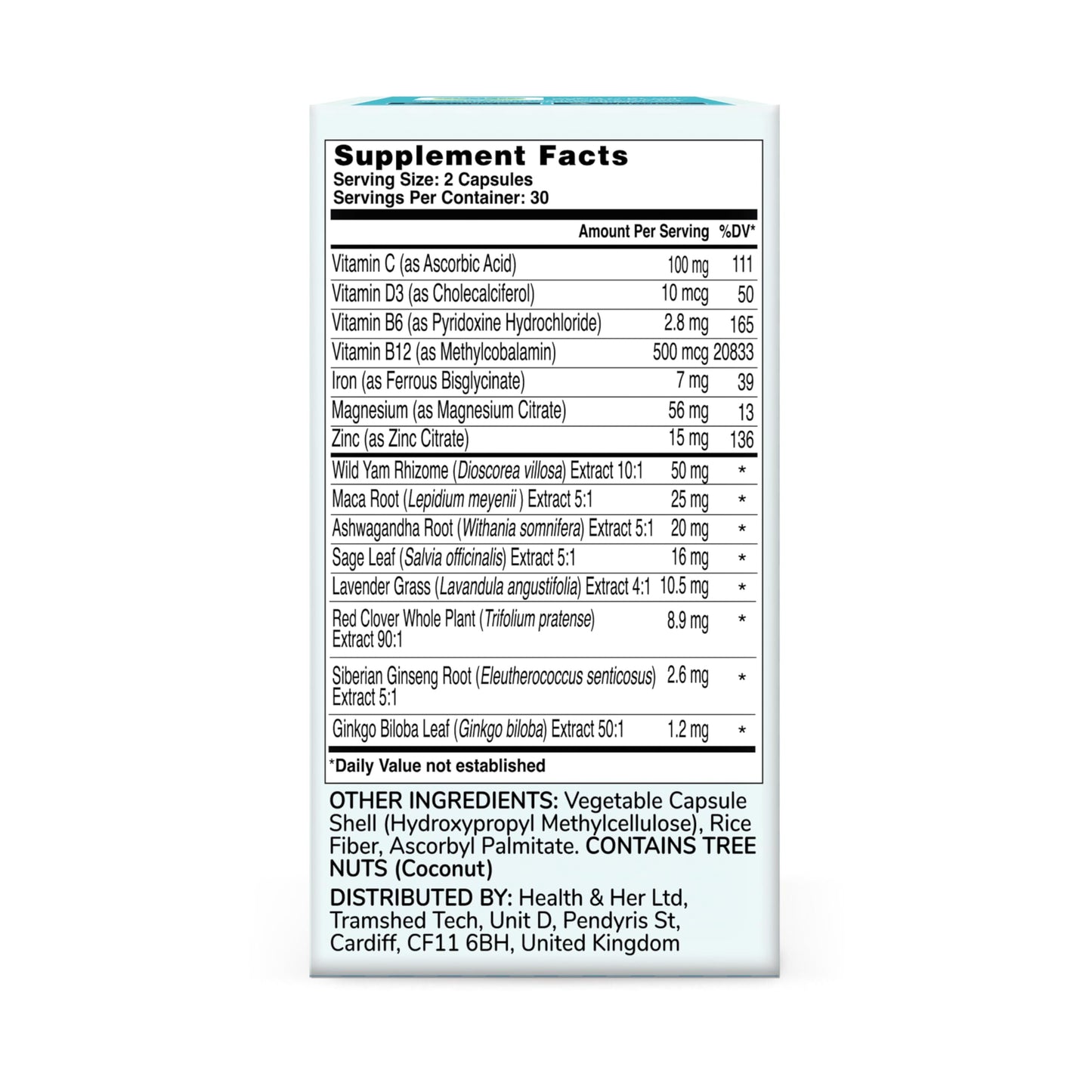 Health & Her Perimenopause Supplement for Women – UK’s No.1, Vegan & Gluten-Free (60 ct)