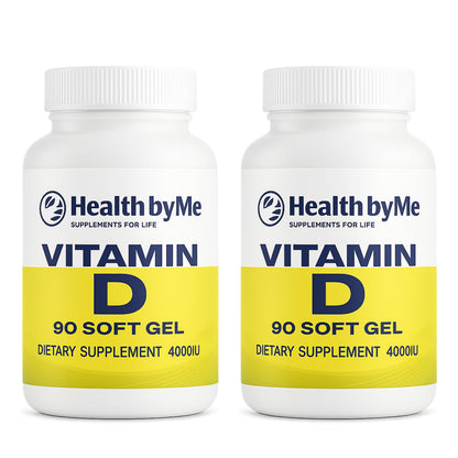 HEALTH BY ME Vitamin D3 4000 IU Softgels – Supports Bones, Teeth, Muscles & Immune Health