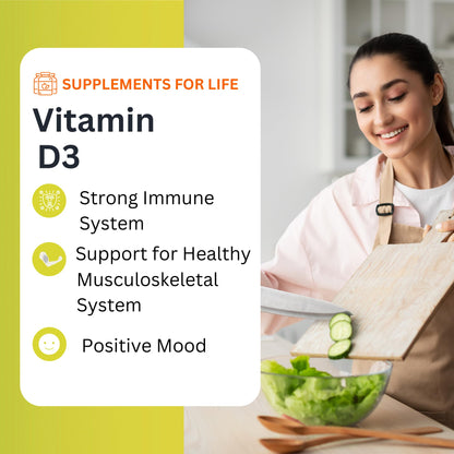 HEALTH BY ME Vitamin D3 4000 IU Softgels – Supports Bones, Teeth, Muscles & Immune Health