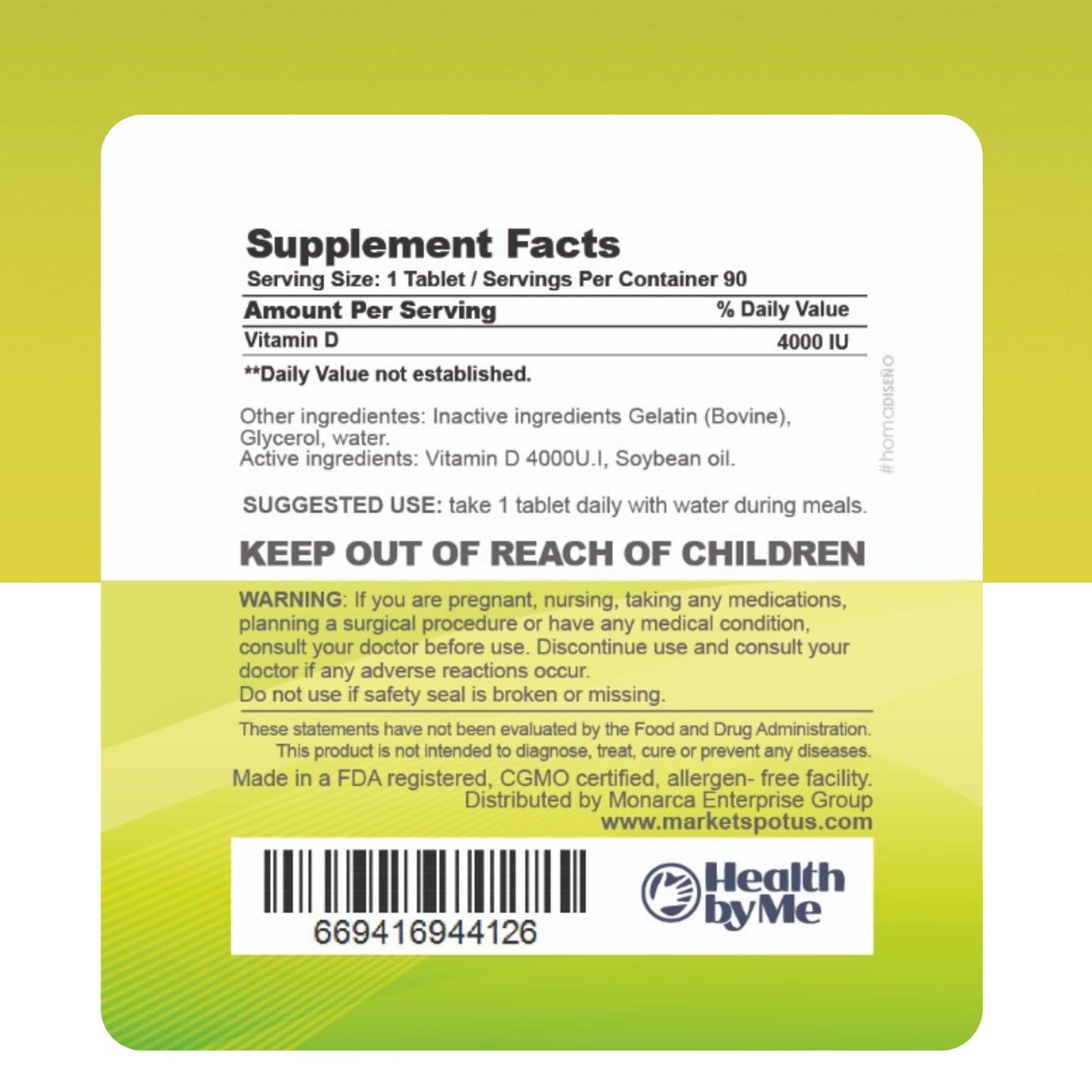 HEALTH BY ME Vitamin D3 4000 IU Softgels – Supports Bones, Teeth, Muscles & Immune Health