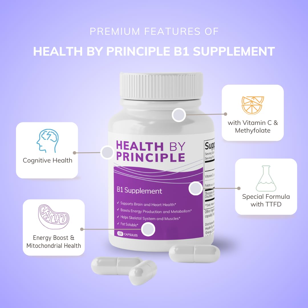 Health by Principle B1 Supplement (TTFD) – Energy, Cognitive Health & Digestion | 100 Capsules
